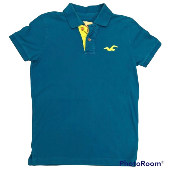 Hollister Other - Hollister blue polo with lime green symbol S